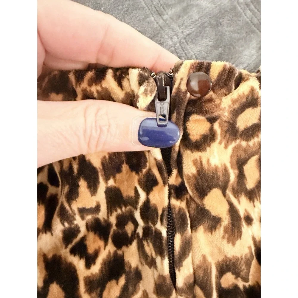 Baby Gap Toddler Girls Leopard Velvet Dress 4T Sleeveless Pockets Animal Print